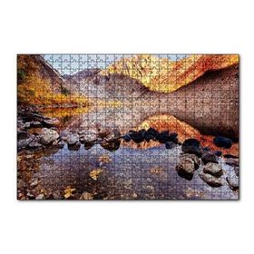 Cakapuzzle Sonbahar Renkleri ve Berrak Dağ Gölü 120 Parça Ahşap Puzzle
