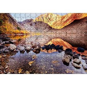 Cakapuzzle Sonbahar Renkleri ve Berrak Dağ Gölü 120 Parça Ahşap Puzzle