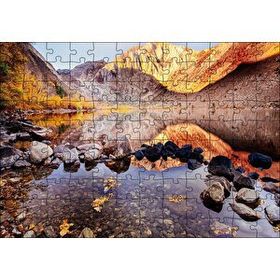 Cakapuzzle Sonbahar Renkleri ve Berrak Dağ Gölü Mdf 120 Parça Puzzle