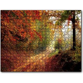 Cakapuzzle Sonbahar Renkleri Yapraklar ve Ormandaki Patika Mdf 120 Parça Puzzle