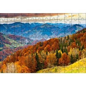 Cakapuzzle Sonbahar Renklerinde Orman ve Dağlar Mdf 120 Parça Puzzle