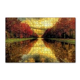 Cakapuzzle Sonbahar Renklerinde Orman ve Su Yolu 120 Parça Ahşap Puzzle