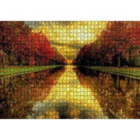 Cakapuzzle Sonbahar Renklerinde Orman ve Su Yolu 120 Parça Ahşap Puzzle