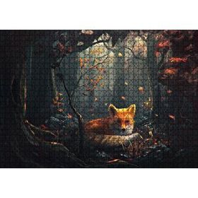 Cakapuzzle Sonbahar Renklerinde Orman ve Tilki Çizim 120 Parça Ahşap Puzzle