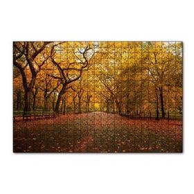 Cakapuzzle Sonbahar Sarı Kızıl Yapraklar Ağaçlı Yol 120 Parça Ahşap Puzzle