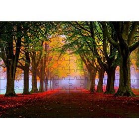 Cakapuzzle Sonbahar Sisler Ormanı ve Yapraklar Mdf 120 Parça Puzzle