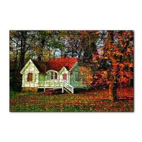 Cakapuzzle Sonbaharda Beyaz Ev 120 Parça Ahşap Puzzle