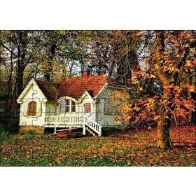 Cakapuzzle Sonbaharda Beyaz Ev 120 Parça Ahşap Puzzle