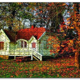 Cakapuzzle Sonbaharda Beyaz Ev Mdf 120 Parça Puzzle