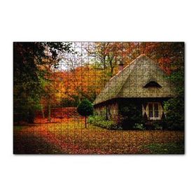 Cakapuzzle Sonbaharda Bordo Ev 120 Parça Ahşap Puzzle