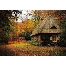 Cakapuzzle Sonbaharda Bordo Ev 120 Parça Ahşap Puzzle