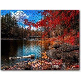 Cakapuzzle Sonbaharda Göl ve Yapraklar 120 Parça Puzzle