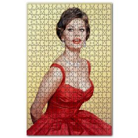 Cakapuzzle Sophia Loren Kırmızı Elbiseli Ahşap 255 Parça Puzzle