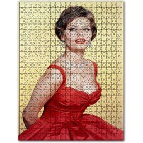 Cakapuzzle Sophia Loren Kırmızı Elbiseli Ahşap 255 Parça Puzzle