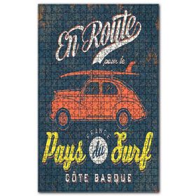 Cakapuzzle Sörf Tatili Afişi Desenli Görsel Ahşap 1000 Parça Puzzle