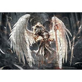 Cakapuzzle Şövalye Melek Kanatları ve Kılıçlar 500 Parça Ahşap Puzzle
