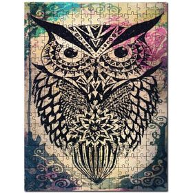 Cakapuzzle Soyut Baykuş Mıstık 120 Parça Mdf Puzzle