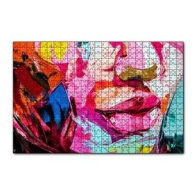 Cakapuzzle Soyut Boyalı Kadın Yüzü 120 Parça Ahşap Puzzle