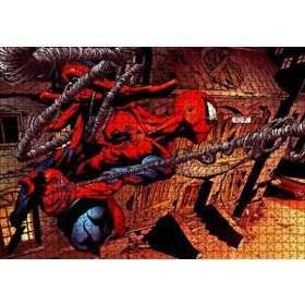 Cakapuzzle Spider Man Ağları Üzerinde Uçuyor 120 Parça Ahşap Puzzle