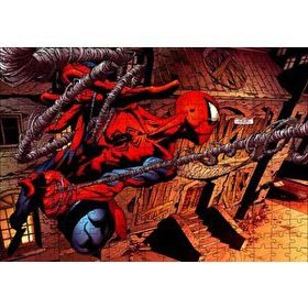 Cakapuzzle Spider Man Ağları Üzerinde Uçuyor 255 Parça Ahşap Puzzle