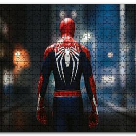 Cakapuzzle Spider man Sırt Örümcek Logosu Mdf 1000 Parça Puzzle