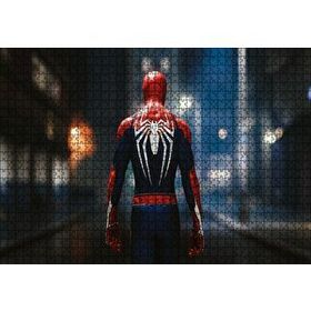 Cakapuzzle Spider man Sırt Örümcek Logosu Mdf 1000 Parça Puzzle