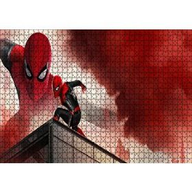 Cakapuzzle Spiderman Kızıl Bulutlar Görseli 1000 Parça Ahşap Puzzle