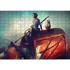 Cakapuzzle Star Wars Rey ve BB 8 120 Parça Ahşap Puzzle