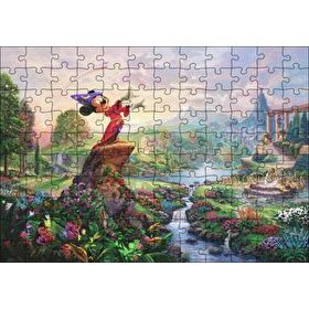Cakapuzzle Su Kütlesinin Yanında Duran Mickey Mouse 120 Parça Ahşap Puzzle