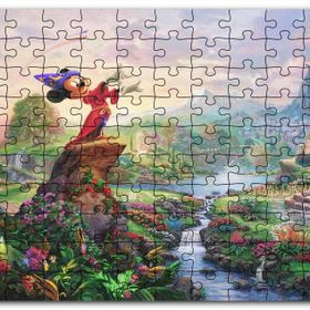 Cakapuzzle Su Kütlesinin Yanında Duran Mickey Mouse Mdf 120 Parça Puzzle