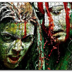 Cakapuzzle Su Sıçramalarına Damlacıklı Boyalı Kızlar Mdf 120 Parça Puzzle