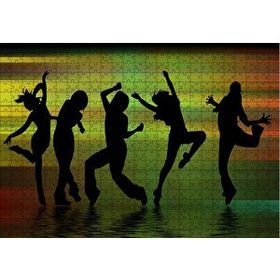 Cakapuzzle Su Üzerinde Dans Eden Kız Silüetleri 500 Parça Puzzle