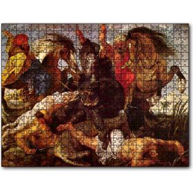 Cakapuzzle Suaygırı ve Timsah Avı Peter Paul Rubbens Mdf 120 Parça Puzzle