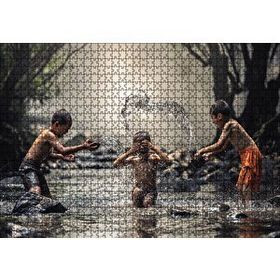 Cakapuzzle Suda Eğlenen Çocuklar Ahşap 1000 Parça Puzzle