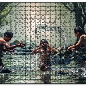 Cakapuzzle Suda Eğlenen Çocuklar Ahşap 500 Parça Puzzle