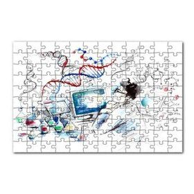 Cakapuzzle Suluboya Efekt Bilim Adamı ve Ekipmanları 120 Parça Ahşap Puzzle