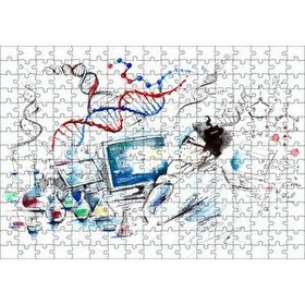 Cakapuzzle Suluboya Efekt Bilim Adamı ve Ekipmanları 120 Parça Ahşap Puzzle