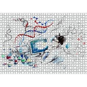 Cakapuzzle Suluboya Efekt Bilim Adamı ve Ekipmanları 120 Parça Ahşap Puzzle