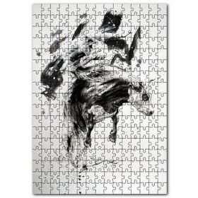 Cakapuzzle Suluboya Efekt Kovboy Rodeo ve Denge Mdf 255 Parça Puzzle