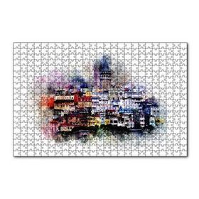 Cakapuzzle Suluboya Galata Manzarası 120 Parça Ahşap Puzzle