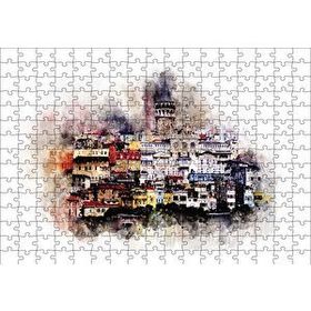 Cakapuzzle Suluboya Galata Manzarası 120 Parça Ahşap Puzzle