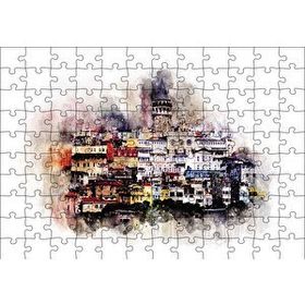 Cakapuzzle Suluboya Galata Manzarası 120 Parça Puzzle