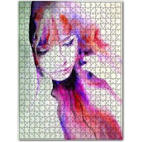 Cakapuzzle Suluboya Kırmızı Hakim Kadın Portre 1000 Parça Puzzle
