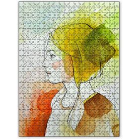 Cakapuzzle Suluboya Kız Profili 120 Parça Puzzle
