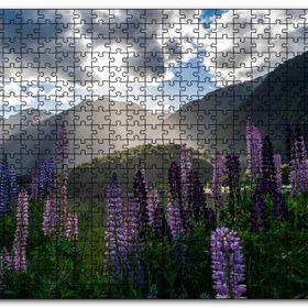 Cakapuzzle Sümbüller Çayırlar Dağlar ve Bulutlar Mdf 1000 Parça Puzzle