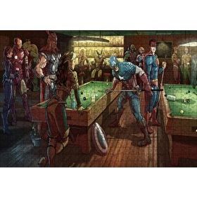Cakapuzzle Süper Kahramanlar Bilardo Salonunda 120 Parça Ahşap Puzzle