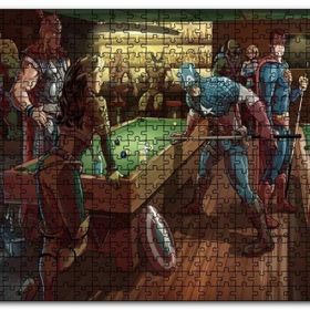Cakapuzzle Süper Kahramanlar Bilardo Salonunda Mdf 120 Parça Puzzle