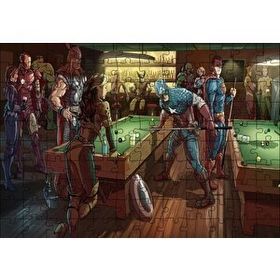 Cakapuzzle Süper Kahramanlar Bilardo Salonunda Mdf 120 Parça Puzzle