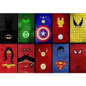 Cakapuzzle Süper Kahramanlar Logoları ve Maskeleri 120 Parça Ahşap Puzzle