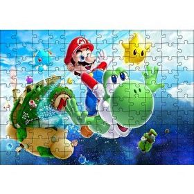 Cakapuzzle Super Mario Karakterleri Gökyüzünde 120 Parça Ahşap Puzzle